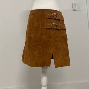 Brown suede skirt